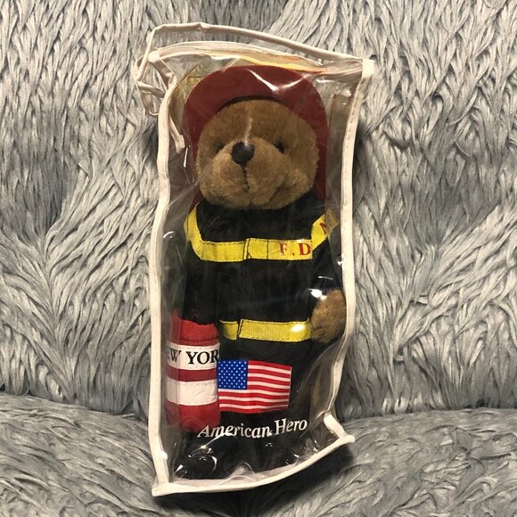NYFD 9-11 Commemorative Teddy Bear American Heroes Fire Dept - Picture 1 of 11